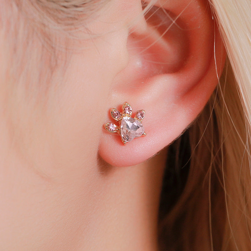 Conjunto de joyas de anillos de aleación de garra de gato de dibujos animados lindo al por mayor